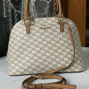 Karl Lagerfeld monogram CONNIE SAFFIANO LEATHER